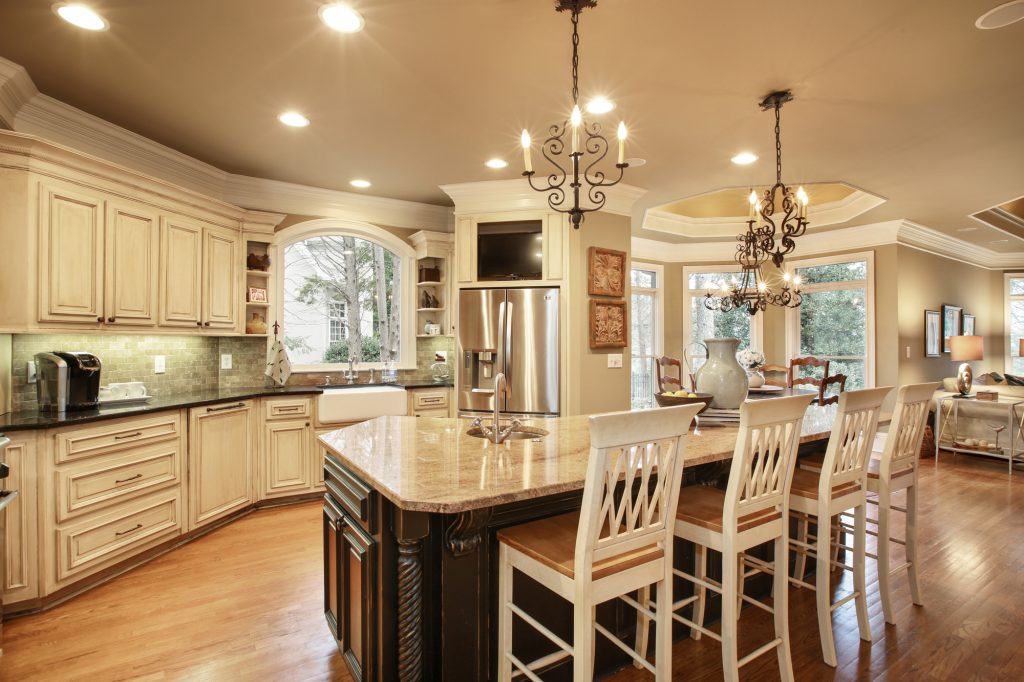 A home with a custom kitchen remodel