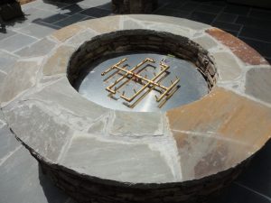 a custom built fire pit