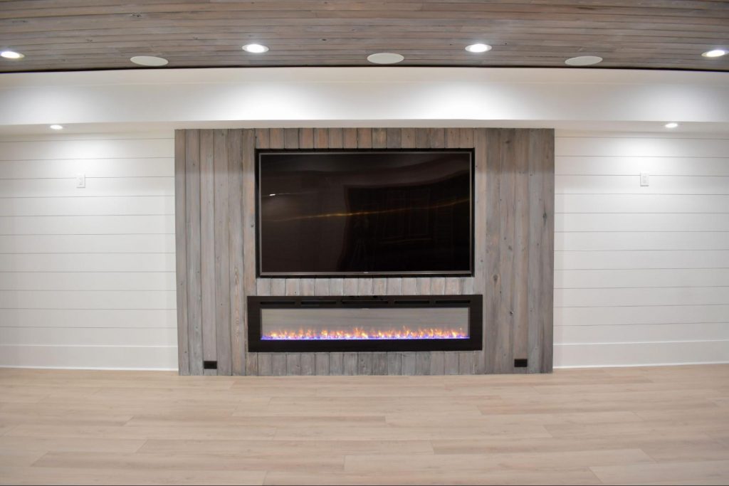 Cozy electric fireplace creating a warm ambiance in a home
